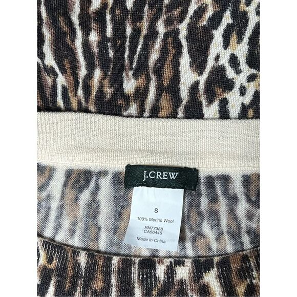 J. Crew 3/4 Sleeve Animal Print Wool Sweater Leopard Print - Picture 4 of 4